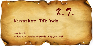 Kinszker Tünde névjegykártya