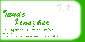 tunde kinszker business card